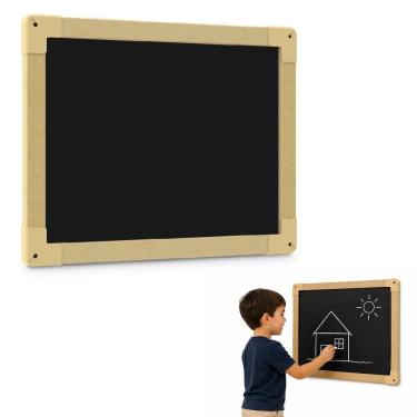 Imagem de Quadro Negro Yeet Quadro Negro 30 X 40CM em MDF para Giz e Anotações 30CM X 40CM Preto