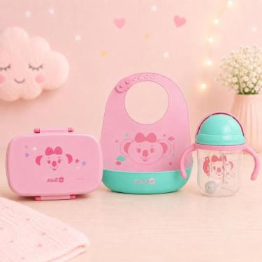 Imagem de Kit Bento Box Babador Silicone e Copo Treinamento Lilica BB - Pacific