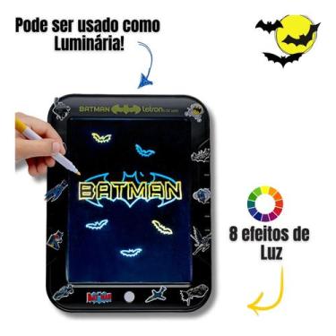 Imagem de Lousa De Desenho Mágica Batman Luminária Decorativa Tablet - Letron