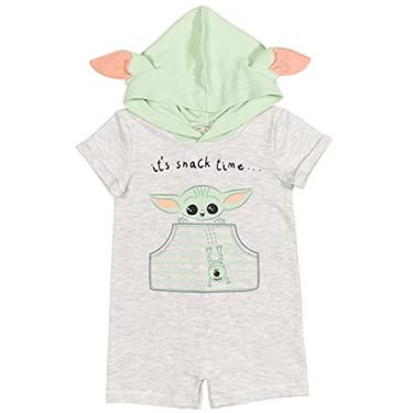 Imagem de Star Wars The Mandalorian Baby Yoda Baby Boys Hooded Costume Romper Oatmeal 3-6 Months