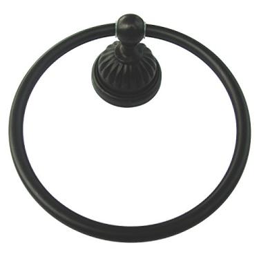 Imagem de LASCO Anel de toalha série Rose 35-5415, parafusos ocultos, construção toda em metal, acabamento em bronze polido a óleo