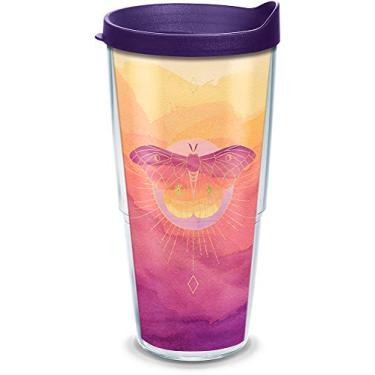 Imagem de Copo térmico de traça Tervis com tampa de viagem roxa azul royal, 680 g, transparente