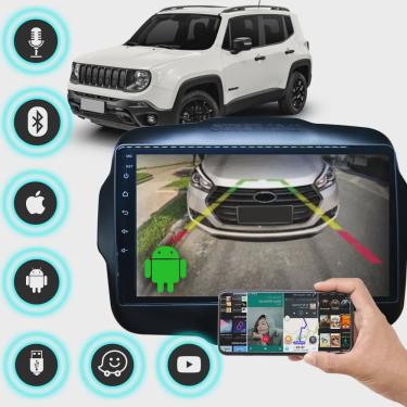 Imagem de Central Multimídia Jeep Renegade pcd 2015 a 2022 9 Polegadas Full Glass Android Quadcore 16GB TV Digital gps Aplicativos