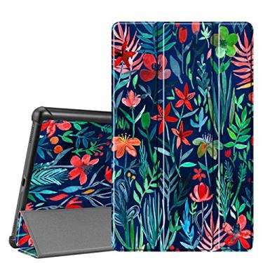 Imagem de YYSS Capa para tablet Amazon Kindle Fire HD 8 (versões 2016 2017 2018, 8ª/7ª/6ª geração), 8", Smart Cover com função automática de despertar/hibernar, padrão vívido