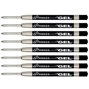 Imagem de Parker Gel Rollerball Refill for Roller Ball Pens Medium Point Black Ink 8-Total Refills