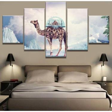 Imagem de Quadro Decorativos Taj Mahal com 5 peças 130x65