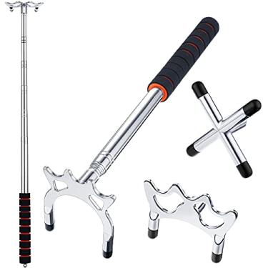 Imagem de Skylety Ponte retrátil de taco de bilhar com 3 peças de cabeça de ponte de latão removível, acessório de taco de bilhar para mesa de bilhar (prata)