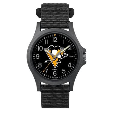 Imagem de Timex Tribute Relógio masculino NHL Pride 40 mm de quartzo pulseira de tecido, preto, 20 relógio casual (modelo: TWZHPNGMYYZ)