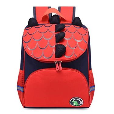 Imagem de Mochila Bolsa Infantil Crianças Animais Bebês Respirável IBMKIDS (Red Dinosaur)
