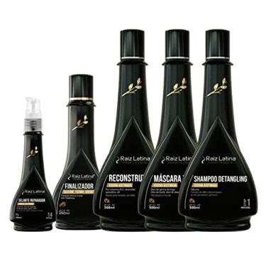 Imagem de Kit Acetinada 500ml Raiz latina Finalizador Tutano Ceramidas 250ml e Selante Reparador 100ml