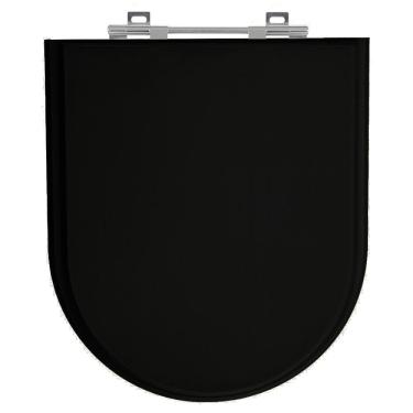 Imagem de Assento Laqueado Duomo Plus Preto Tampa Para Vaso Deca Mdf