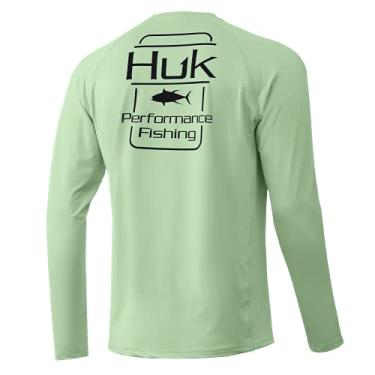 Imagem de HUK Camiseta de manga comprida Pursuit | Camisa de pesca de alto desempenho, distintivo de atum - limão chave, 2GG