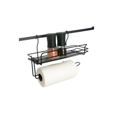 Imagem de Porta Utensilios Com Porta Papel Toalha Preto