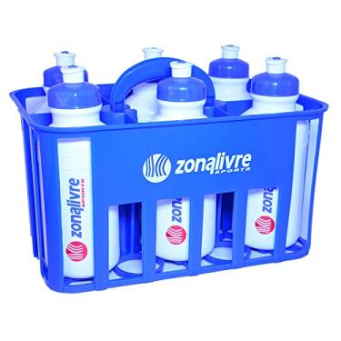 Imagem de Kit com 6 Squeezes + Cesta Porta Garrafas