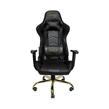 Imagem de MyMAX Cadeira Gamer MX7 Giratoria Preto Gold Edition, Modelo: 011532