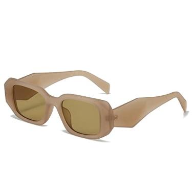 Imagem de Óculos de sol femininos quadrados fashion elegantes óculos de sol de foto de rua óculos de sol poligonais versáteis, 13, tamanho único