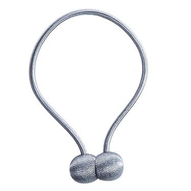 Imagem de Suporte de amarração para cortina magnética gancho fivela clipe para cortina de poliéster acessórios decorativos para casa, estilo cinza, 1 peça