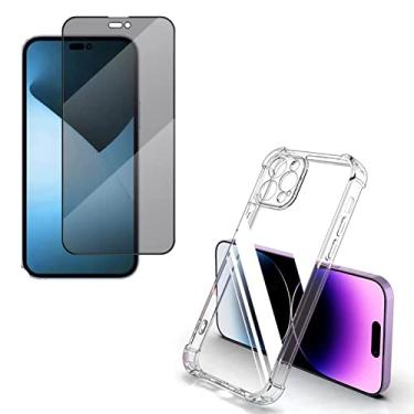 Imagem de Kit Capa Anti Impacto e Película Anti Spy Privacidade Compatível iPhone 11 12 Pro 13 14 Pro Max (iPhone 14)
