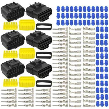 Imagem de WMYCONGCONG 3 kits de plugue de conector elétrico impermeável de 12 pinos para carro automotivo (12 pinos)