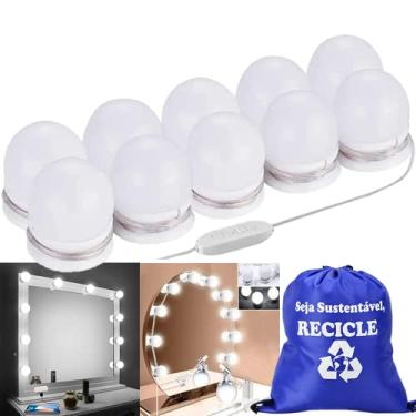 Imagem de Luz de Espelho LED Maquiagem Camarim USB 10 Lâmpadas + Mochila CBRN18123
