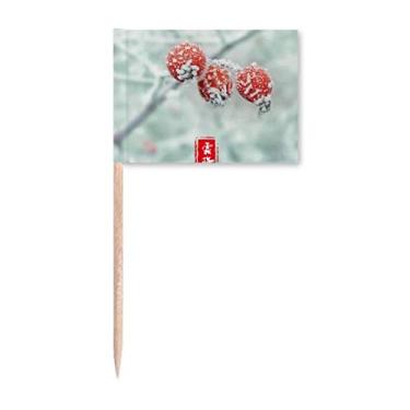 Imagem de First Frost Twenty Four Solar Term Pattern Toothpick Flags Marker Topper Decoração de Festa