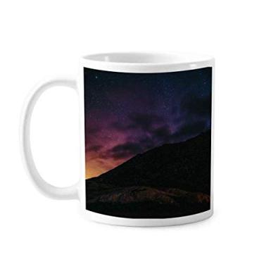 Imagem de Yellow Stars Night Sky Art Deco presente caneca moderna cerâmica café porcelana xícara louça louça
