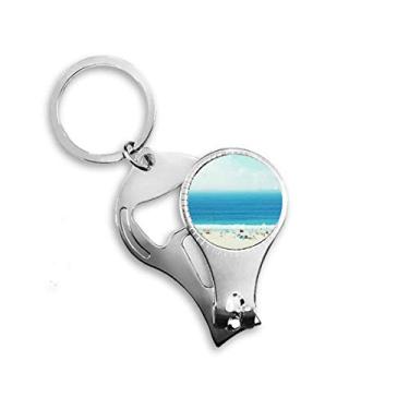 Imagem de Ocean Sand Beach Science Nature Picture Nail Nipper Ring Chaveiro Abridor de Garrafas Cortador