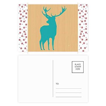Imagem de Cervo Animal Azul Madeira Grão Natal Flor Celebração Cartão postal Bênção