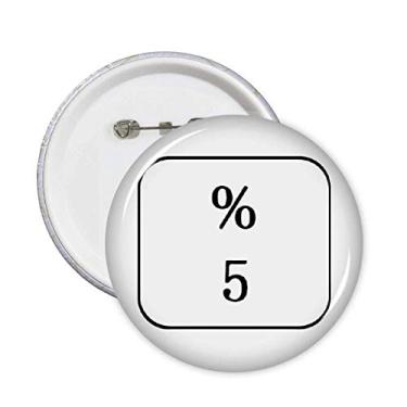 Imagem de Símbolo de teclado 5 Art Deco presente alfinetes da moda crachá botão emblema acessório decoração 5 peças