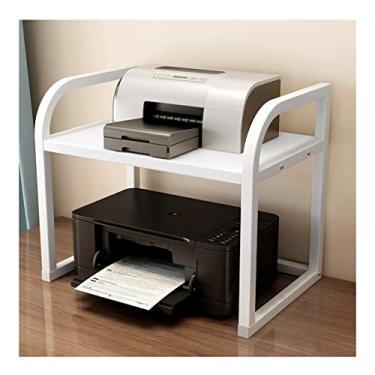 Imagem de KIZQYN Suporte de impressora de criatividade doméstica prateleira de impressora multicamadas armazenamento de mesa de escritório multifuncional copiadora simples prateleiras de armazenamento de documentos impressora de mesa (cor: E, tamanho: pequeno)