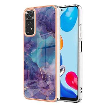 Imagem de Capas de armadura de mármore bonitas compatíveis com Xiaomi Redmi Note 11 11S capas de silicone moldura de simplicidade anti-queda proteção à prova de choque capa traseira (5, Redmi Note 11)
