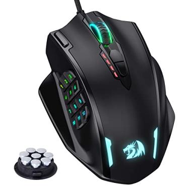 Imagem de Redragon Mouse M908 Impact RGB LED MMO com botões laterais Mouse para jogos com fio óptico com 12.400DPI, alta precisão, 20 botões programáveis para mouse