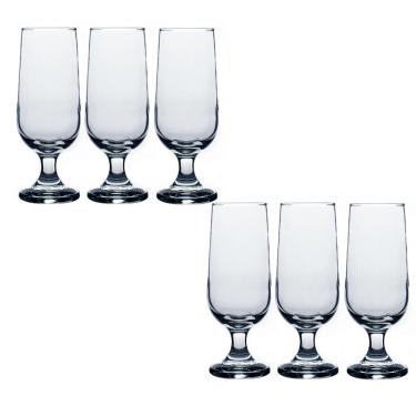 Imagem de Jogo 6 Copos Taça de Vidro Chopp Hannover 300ml Casa Linda