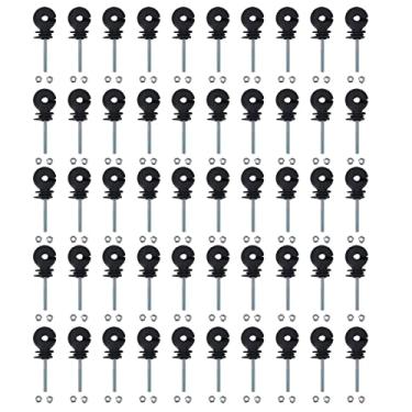 Imagem de 50 Pcs M6 Isoladores de Cerca Elétrica, Isolador de Cerca Elétrica Isolamento de Cerca Eletrônica Pregos Parafuso em Poste de Cerca de Prego Isolador de Cerca Eletrônica Acessórios