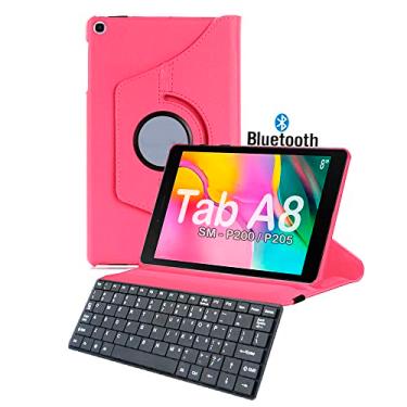 Imagem de Capa Teclado Para Samsung Tab A8 8" Sm-P200 Sm-P205 Giratoria 360° Linha Premium - Álamo (ROSA)