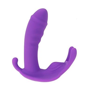 Imagem de Vibrador Feminino Estimulador Duplo Ponto g e Clitóris Brinquedo Sexual Adulto Com Controle Remoto (Roxo)