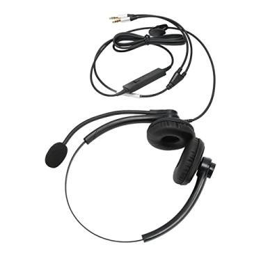 Imagem de Pegau Fone de ouvido para telefone com fio, som claro e controle de linha, leve, binaural, para negócios, redução de ruído para atendimento ao cliente (interface dupla de 3,5 mm)