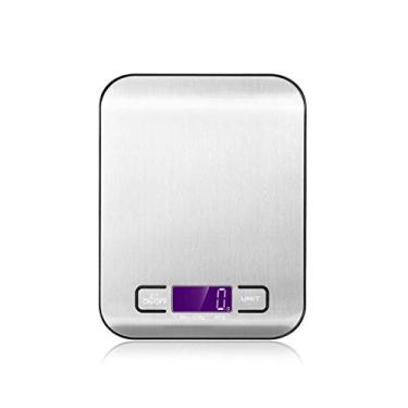 Imagem de balanças de cozinha eletrônicas pequeno display lcd balança eletrônica de cozinha de aço inoxidável escalegrama bolso de peso de alimentos 5kg / 1g