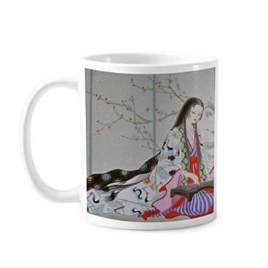 Imagem de Caneca de cerâmica com pintura chinesa de flor de ameixa para café e porcelana