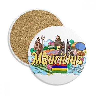 Imagem de Caneca porta-copos de grafite Maurtius com sete cores da Terra, pedra absorvente de proteção de mesa