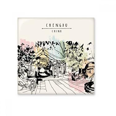 Imagem de Um pavilhão pacífico em Lijiang da China Decalque brilhante de azulejo vitrificado Pedra adornada