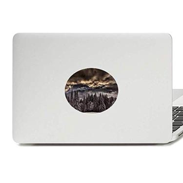 Imagem de Adesivo de notebook com emblema de vinil de céu escuro de pinheiro branco