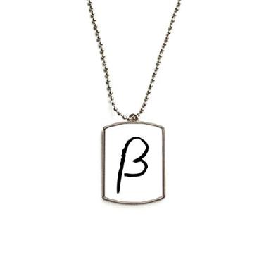 Imagem de DIYthinker Colar de aço inoxidável com pingente de placa de identificação de cachorro com silhueta beta grega