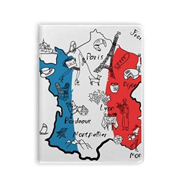 Imagem de Diário de capa macia com a bandeira nacional do mapa da França