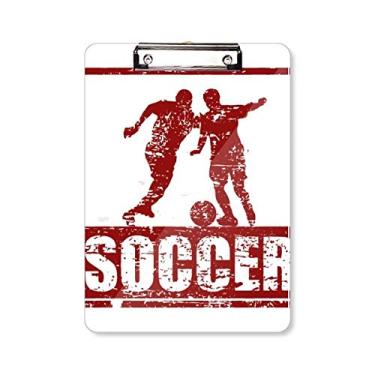 Imagem de Prancheta de futebol vermelha para segurar futebol americano pasta, bloco de notas A4