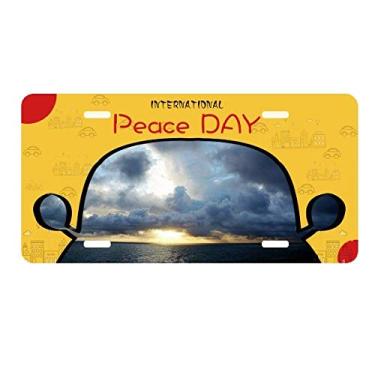 Imagem de DIYthinker Placa de carro com imagem da natureza da ciência escura do oceano decoração do carro