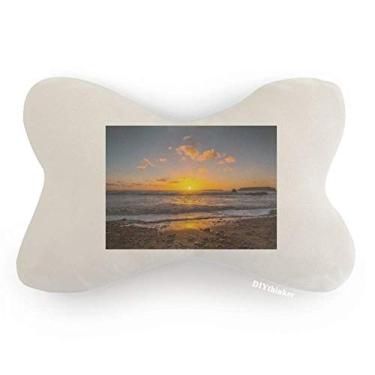 Imagem de DIYthinker Almofada de apoio de cabeça para decoração de pescoço com imagem de natureza do oceano, água, mar, praia, ciência, natureza