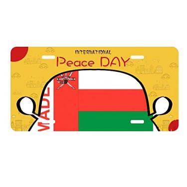 Imagem de DIYthinker Placa de licença Made in Oman Country Love para decoração de carro, dia da paz