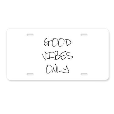 Imagem de DIYthinker Etiqueta de aço inoxidável para decoração de placa de licença da Good Vibes