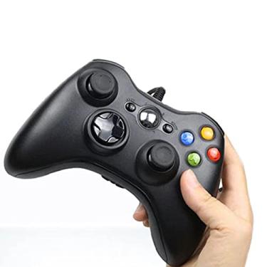 Imagem de Controle joystick com fio para console Xbox 360 black.